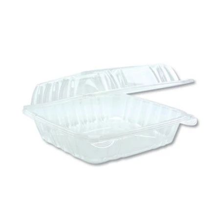 Clear Hinged Lid Containers, 8.34" X 8.24", 200/Carton 3 Clear Hinged Lid Containers, 8.34" X 8.24", 200/Carton