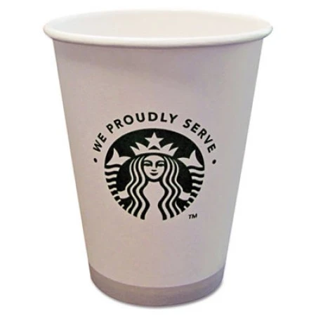 Starbucks Paper Hot Cups, 12 Oz., White With Green Logo, 1000/Carton 3 Starbucks Paper Hot Cups, 12 Oz., White With Green Logo, 1000/Carton
