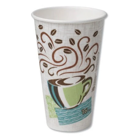 Dixie Paper Hot Cups, 16 Oz., Coffee Dreams Design, 500/Carton 3 Dixie Paper Hot Cups, 16 Oz., Coffee Dreams Design, 500/Carton