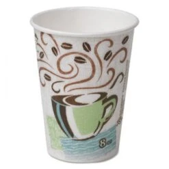 Dixie Paper Hot Cups, Paper, 8 Oz., Coffee Dreams Design, 500/Carton