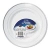 Masterpiece Plastic Dinnerware Plates, White/Silver, 10 1/4", 120/Carton 2 Masterpiece Plastic Dinnerware Plates, White/Silver, 10 1/4", 120/Carton -Dixie Shop Masterpiece Plastic Plates 10 25 in White w Silver Accents Round 120 Carton 301422 medium
