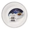 Masterpiece Plastic Dinnerware Plates, White/Silver, 9", 120/Carton -Dixie Shop Masterpiece Plastic Plates 9 in White w Silver Accents Round 120 Carton 301425 medium