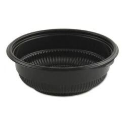 MicroRaves Incredi-Bowl Base, 12 Oz., 5.75" Dia X 2.02"h, Black, 250/Carton