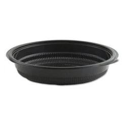 MicroRaves Incredi-Bowl Base, 24 Oz., 8.5" Dia X 1.51"h, Black, 150/Carton