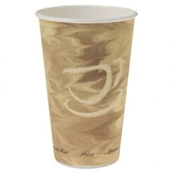 Dart Mistique Hot Paper Cups, 16 Oz. Brown - 1000 Pcs