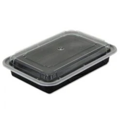 VERSAtainers, Black/Clear, 28 Oz., 7-1/4" X 5" X 1-1/2", 150/Carton