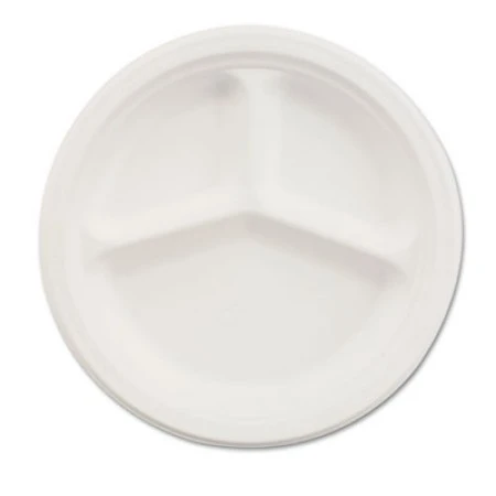 Paper Dinnerware, 3-Comp Plate, 10 1/4" Dia, White, 500/Carton 3 Paper Dinnerware, 3-Comp Plate, 10 1/4" Dia, White, 500/Carton