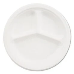 Paper Dinnerware, Plate, 6" Dia, White, 1000/Carton