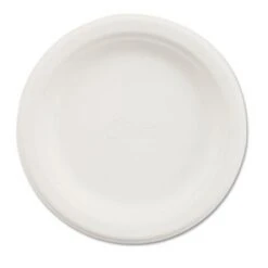 Paper Dinnerware, Plate, 6" Dia, White, 125/Pack