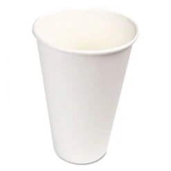 Paper Hot Cups, 16 Oz., White, 1000/Carton