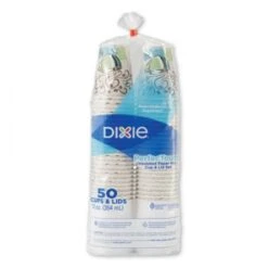Dixie Paper Dixie Paper Hot Cups & Lids Combo Bag, 12 Oz., 50/Pack