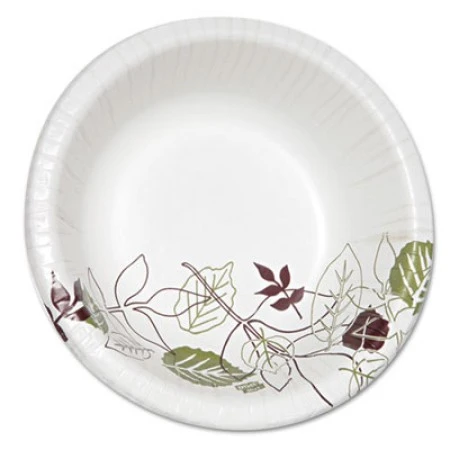 Pathways Heavyweight Paper Bowls, 20oz, White/Green/Burgundy, 125/Pack 3 Pathways Heavyweight Paper Bowls, 20oz, White/Green/Burgundy, 125/Pack