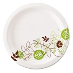 Dixie Pathways Soak-Proof Shield Mediumweight Paper Plates, 6 7/8", 8 Pks/125,1000/Ct