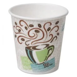 Dixie PerfecTouch Paper Hot Cups, 10 Oz., Coffee Haze, 1000/Carton