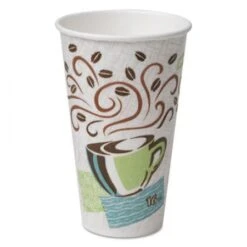 Dixie PerfecTouch Paper Hot Cups, 16 Oz., Coffee Dreams Design, 50/Pack, 20 Packs/Carton