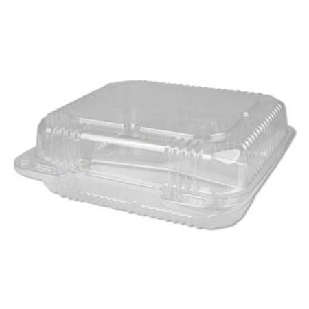 Plastic Clear Hinged Containers, 8 X 8, 3-Compartment, 5 Oz./5 Oz./15 Oz., 250/Carton 3 Plastic Clear Hinged Containers, 8 X 8, 3-Compartment, 5 Oz./5 Oz./15 Oz., 250/Carton