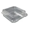 Plastic Clear Hinged Containers, 9 X 9, Clear, 200/Carton -Dixie Shop Plastic Clear Hinged Containers 9 x 9 Clear 200 Carton 295518 medium