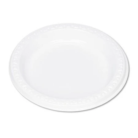 White Plastic Dinnerware Plates, 6", 125/ Carton 3 White Plastic Dinnerware Plates, 6", 125/ Carton