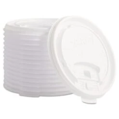 Dixie Plastic Lids For Hot Drink Cups, 12 & 16 Oz., White, 1000/Carton