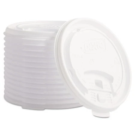 Dixie Plastic Lids For Hot Drink Cups, 12 & 16 Oz., White, 1000/Carton 3 Dixie Plastic Lids For Hot Drink Cups, 12 & 16 Oz., White, 1000/Carton