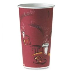 Dart Polycoated Hot Paper Cups, 20 Oz. Bistro Design - 600 Pcs