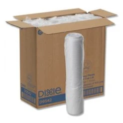 Dixie Reclosable White Lids For 12,16 Oz. Paper Hot Cups, 100 Lids/Pack, 10 Packs/Carton
