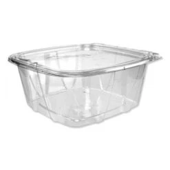 Dart SafeSeal Tamper-Resistant, Tamper-Evident Deli Containers With Flat Lid, 64 Oz. Clear, - 200 Pcs