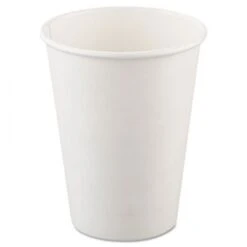 Dart Single-Sided Poly Paper Hot Cups, 12 Oz. White - 1000 Pcs