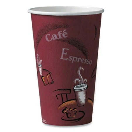 Dart Bistro Design Hot Drink Cups, Paper, Maroon, 16 Oz. - 50/Pack 3 Dart Bistro Design Hot Drink Cups, Paper, Maroon, 16 Oz. - 50/Pack