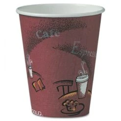Dart Bistro Design Hot Drink Cups, Paper, 8 Oz. Maroon, - 500 Pcs