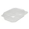 Dart StayLock Clear Plastic Hinged Lid Containers, 6" X 2 1/10" X 7", - 250 Pcs -Dixie Shop StayLock Clear Hinged Lid Containers Plastic 6 x 2 1 10 x 7 125 PK 2 CT 294785 medium