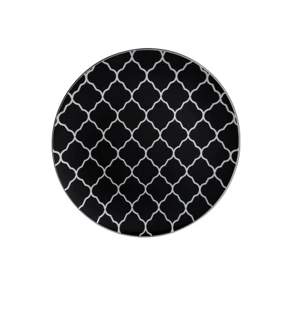 TigerChef Black Plastic Dinner Plate With Silver Lattice Pattern 10-1/4" - 10 Pcs 3 TigerChef Black Plastic Dinner Plate With Silver Lattice Pattern 10-1/4" - 10 Pcs