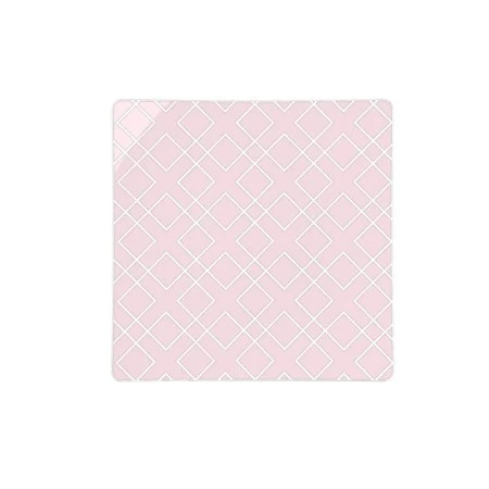 TigerChef Blush Silver Art Deco Square Coupe Appetizer Plate 8" - 10 Pcs 3 TigerChef Blush Silver Art Deco Square Coupe Appetizer Plate 8" - 10 Pcs