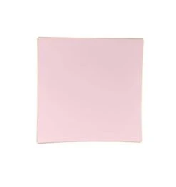TigerChef Blush With Gold Trim Square Coupe Plastic Appetizer Plate 8" - 10 Pcs