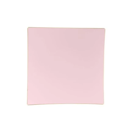 TigerChef Blush With Gold Trim Square Coupe Plastic Appetizer Plate 8" - 10 Pcs 3 TigerChef Blush With Gold Trim Square Coupe Plastic Appetizer Plate 8" - 10 Pcs