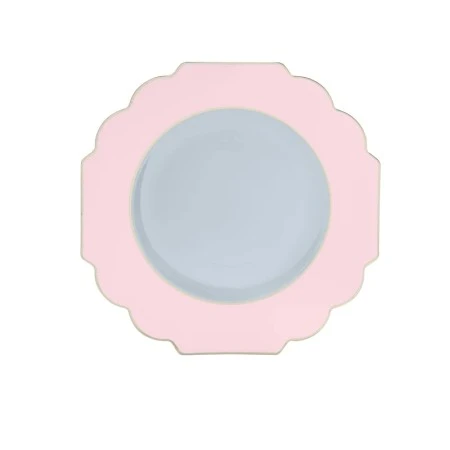 TigerChef Clear Blush Round Scalloped Gold Rim Plastic Appetizer Plate 8" - 10 Pcs 3 TigerChef Clear Blush Round Scalloped Gold Rim Plastic Appetizer Plate 8" - 10 Pcs