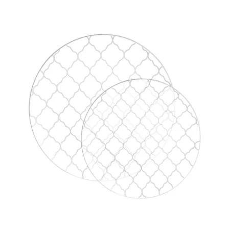 TigerChef Clear Plastic Dinner Plate With Silver Lattice Pattern 10-1/4" - 10 Pcs 3 TigerChef Clear Plastic Dinner Plate With Silver Lattice Pattern 10-1/4" - 10 Pcs