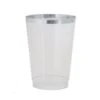 TigerChef Clear Plastic Tumblers With Silver Trim 9 Oz. - 20 Pcs -Dixie Shop TigerChef Clear Plastic Tumblers with Silver Trim 9 oz 20 pcs 308543 medium