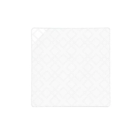 TigerChef Clear Silver Art Deco Square Coupe Dinner Plate 10-1/2" - 10 Pcs 3 TigerChef Clear Silver Art Deco Square Coupe Dinner Plate 10-1/2" - 10 Pcs