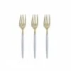TigerChef Clear And Gold Two Tone Plastic Mini Forks - 20 Pcs 2 TigerChef Clear And Gold Two Tone Plastic Mini Forks - 20 Pcs -Dixie Shop TigerChef Clear and Gold Two Tone Plastic Mini Forks 20 pcs 313241 medium