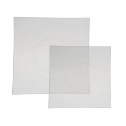 TigerChef Clear With Silver Trim Square Coupe Plastic Appetizer Plate 8" - 10 Pcs