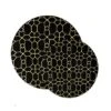 TigerChef Gold Geo Pattern Black Plastic Appetizer Plate 7-1/4" - 10 Pcs