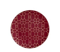 TigerChef Gold Geo Pattern Cranberry Plastic Dinner Plate 10-1/4" - 10 Pcs
