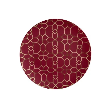 TigerChef Gold Geo Pattern Cranberry Plastic Dinner Plate 10-1/4" - 10 Pcs 3 TigerChef Gold Geo Pattern Cranberry Plastic Dinner Plate 10-1/4" - 10 Pcs