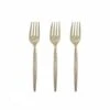 TigerChef Gold Glitter Two Tone Plastic Mini Forks - 20 Pcs