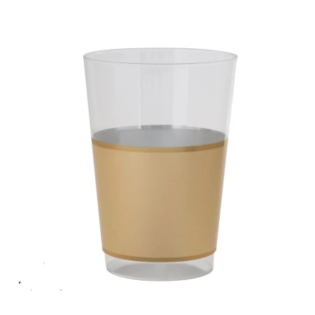 TigerChef Gold With Gold Rim Plastic Cups 12 Oz. - 10 Pcs 3 TigerChef Gold With Gold Rim Plastic Cups 12 Oz. - 10 Pcs