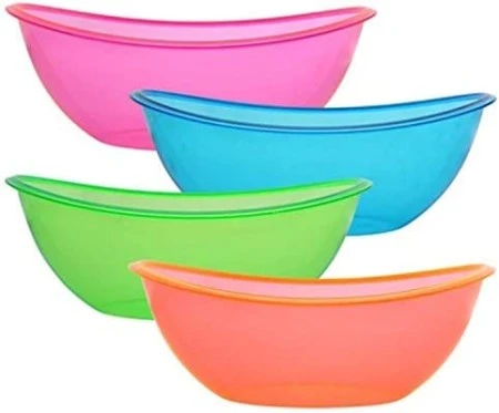 TigerChef Heavy Duty Neon Disposable Plastic Oval Contoured Bowls Set 80 Oz. - 4 Pcs 3 TigerChef Heavy Duty Neon Disposable Plastic Oval Contoured Bowls Set 80 Oz. - 4 Pcs