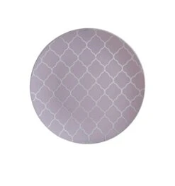TigerChef Lavender Plastic Appetizer Plate With Silver Lattice Pattern 7-1/4" - 10 Pcs