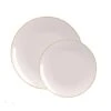TigerChef Linen With Gold Rim Plastic Dinner Plate 10-1/4" - 10 Pcs