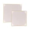 TigerChef Linen With Gold Trim Square Coupe Plastic Appetizer Plate 8" - 10 Pcs -Dixie Shop TigerChef Linen with Gold Trim Square Coupe Plastic Appetizer Plate 8 quot 10 pcs 313084 medium